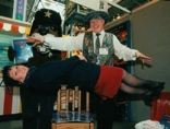 Martin performing a levitation illusion